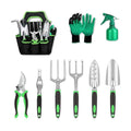 Heavy Duty Gardening Set, Featuring 9 Piece Durable Tools with Comfortable Non Slip Ergonomic Rubber Grips and A Large