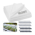10 x 30ft Plant Covers Freeze Protection with 36 Clips - Greenhouse Plastic Sheeting, Frost Cloth Row Cover for Outdoor