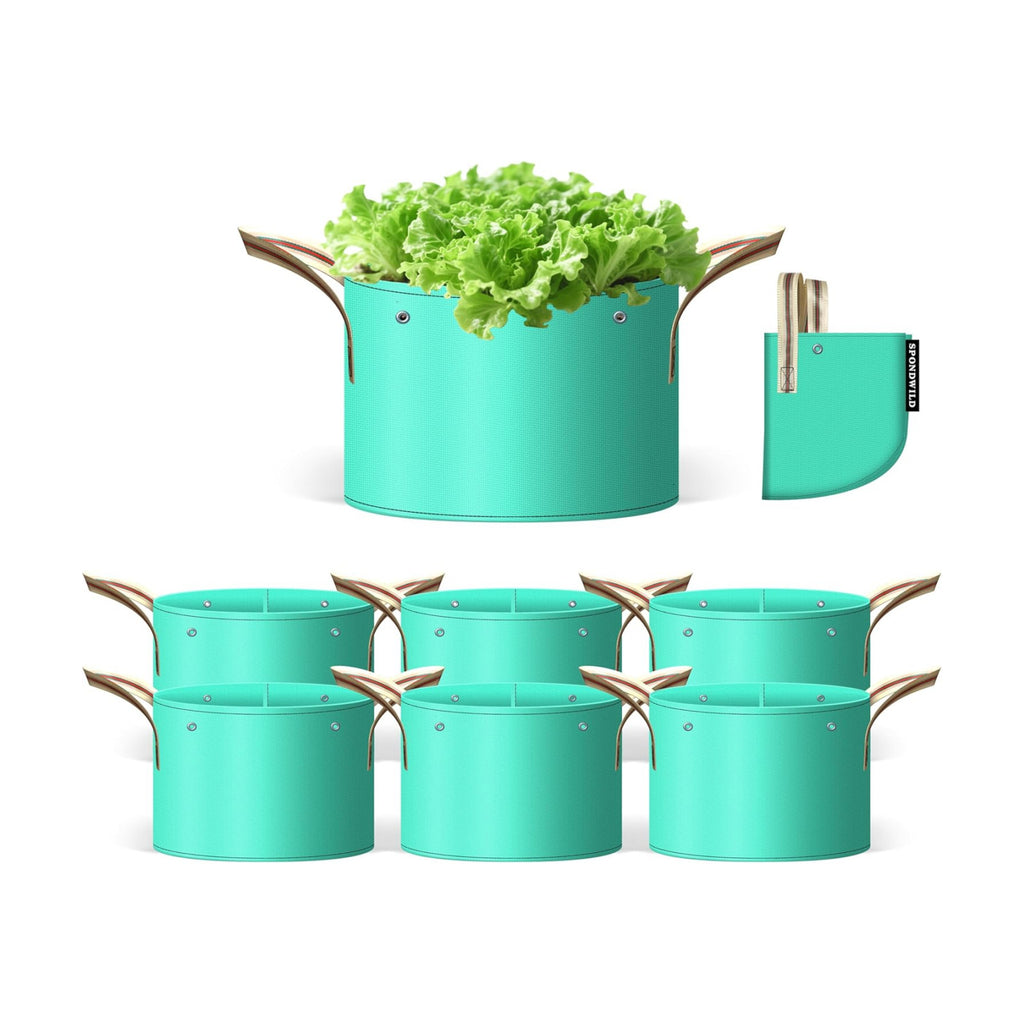 7 Pcs 15 Gallon Grow Bags, PE Garden Pots with Handle for Plants | Collapsible Gardening Supplies with Drainage Holes