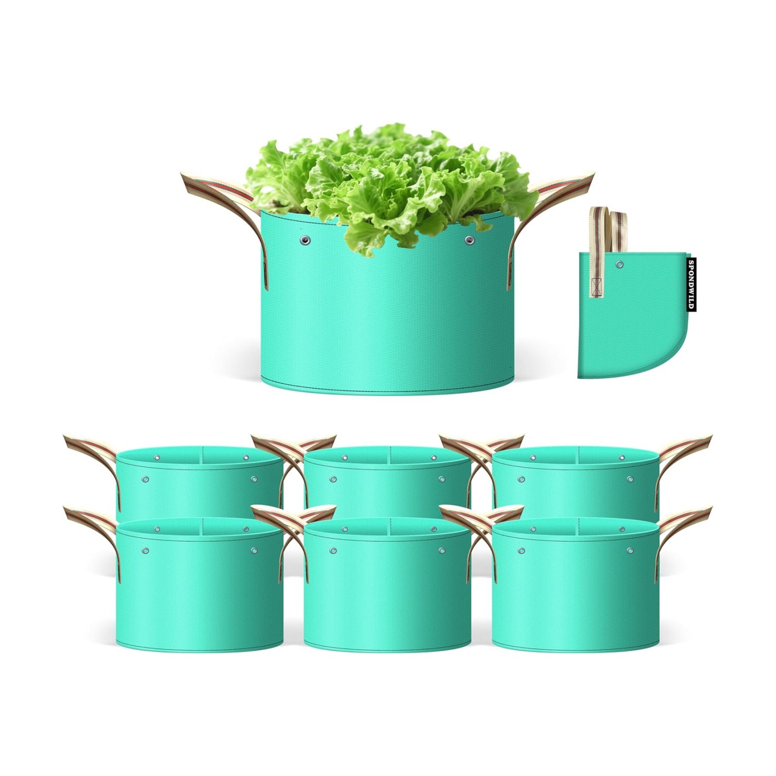 7 Pcs 15 Gallon Grow Bags, PE Garden Pots with Handle for Plants | Collapsible Gardening Supplies with Drainage Holes