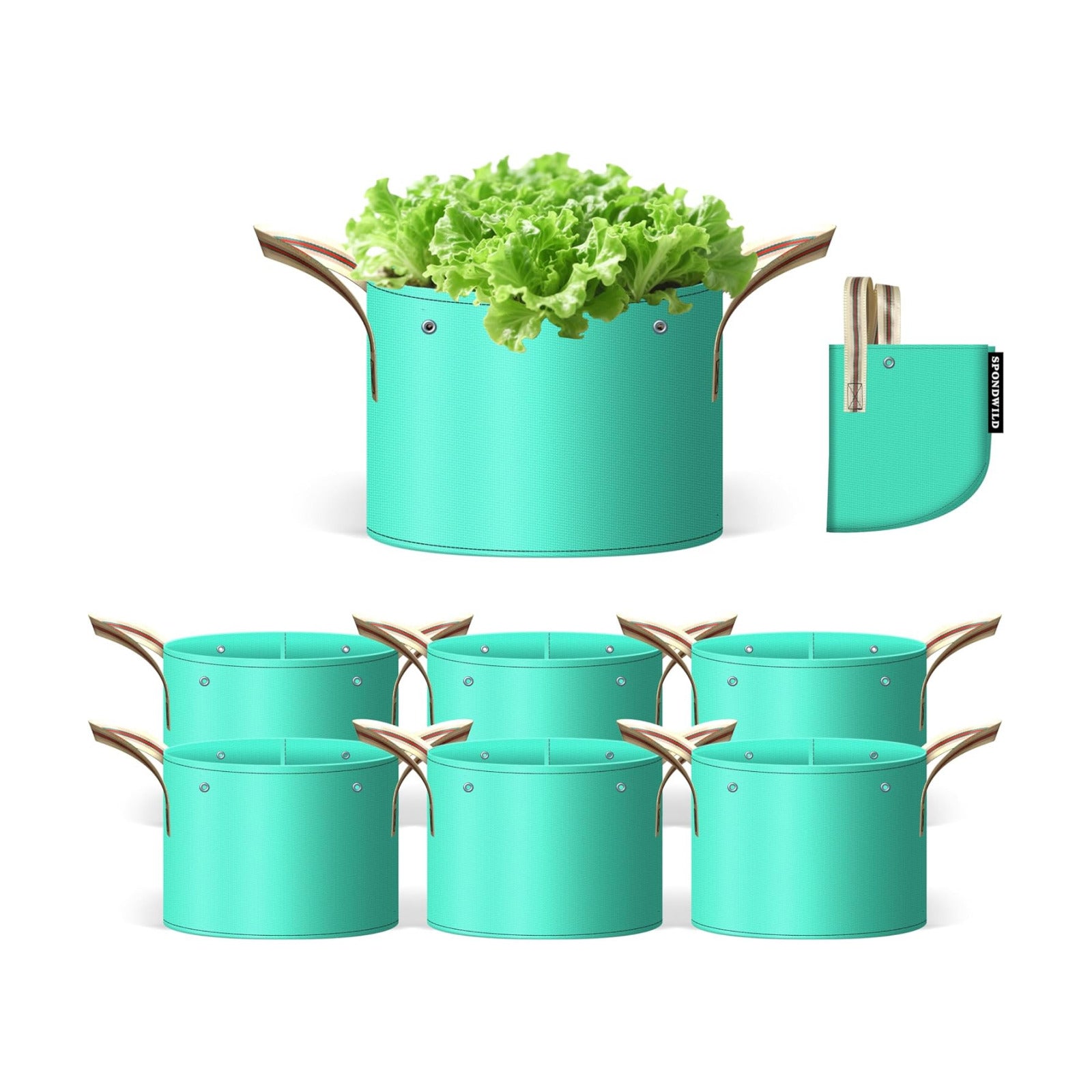 7 Pcs 10 Gallon Grow Bags, PE Garden Pots with Handle for Plants | Collapsible Gardening Supplies with Drainage Holes