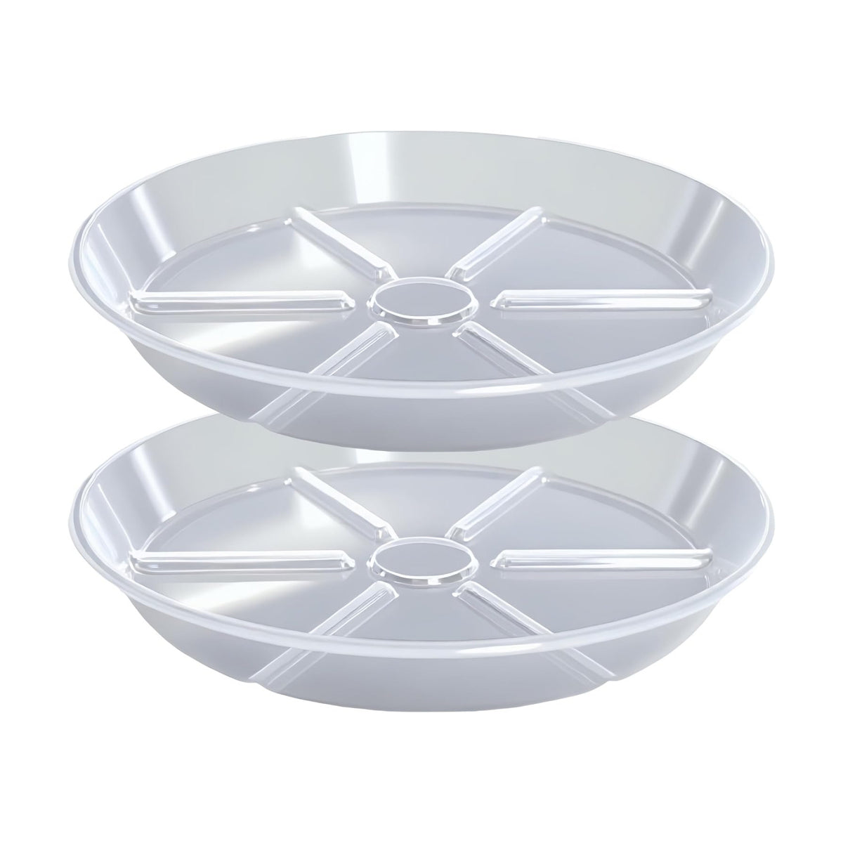 Plant Saucer Pot Tray 12 inch, 2 Packs Clear Flower Planter Saucers and Drip Trays for Pots Planter, Heavy Duty Plant Dish Pant Plate to Catch Water for Indoor & Outdoor