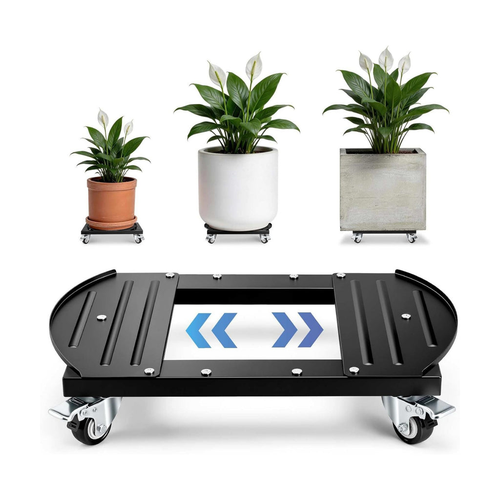 KEDSUM 15-20 Inch Plant Caddy with Wheels, Anti-Tip 4-Wheel 800LBS Heavy Duty Plant Stand, Adjustable Steel Panel for