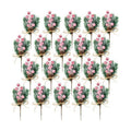 20 Pack Artificial Christmas Tree Picks Christmas Red Berries Stems Pine Branches Spray with Pinecones Holly Leaves for DIY Xmas Garland Wreath Ornaments Holiday Décor (Snowflake Berries)
