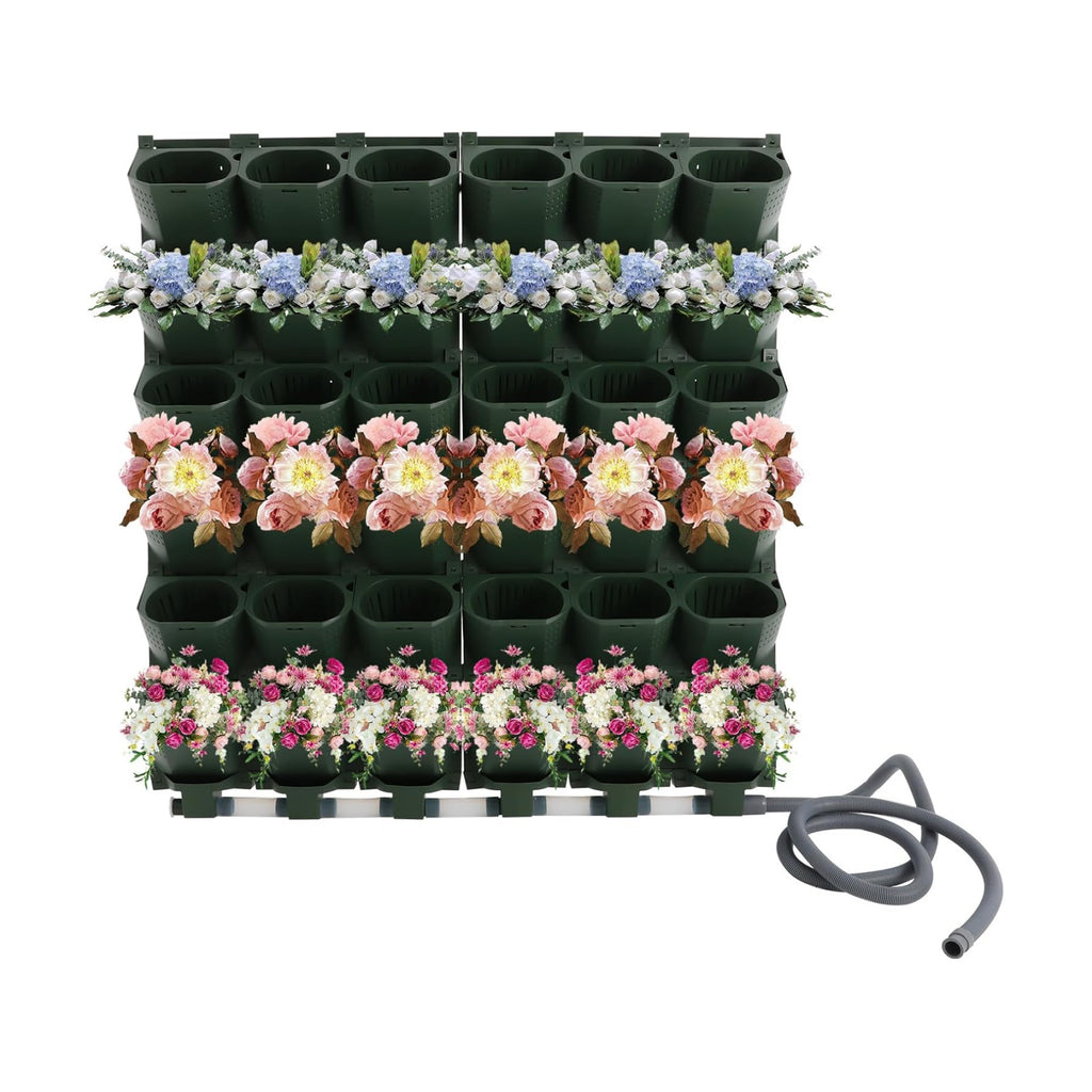 Wall Mounted Vertical Garden Planter, 6 Row 36 Planters Self Watering Garden Growing System with Timer, Indoor Outdoor