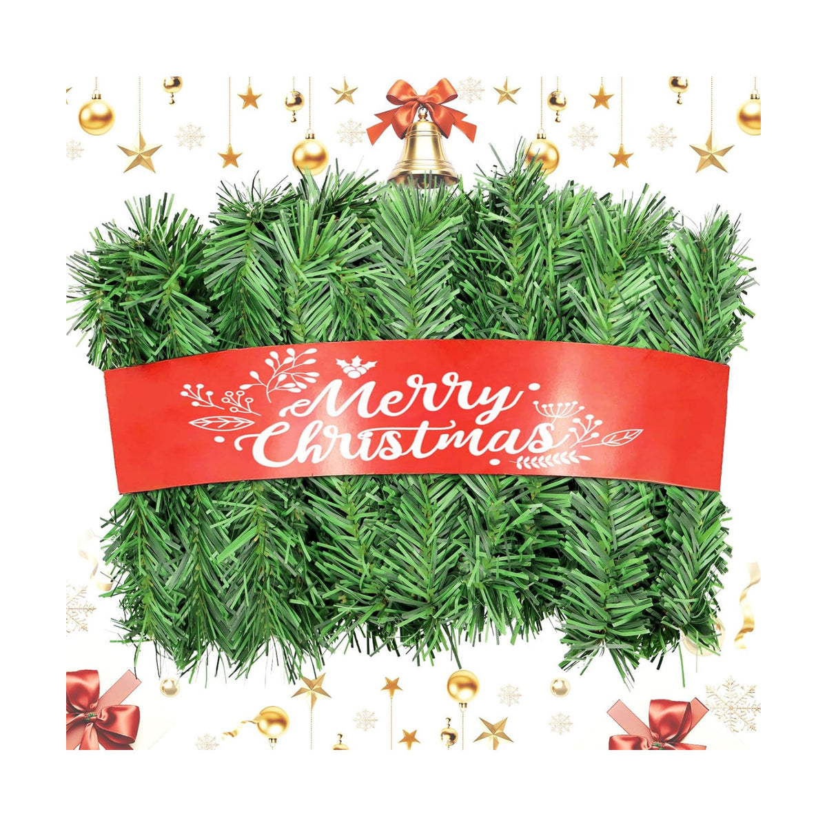 Christmas Garland - 54FT Christmas Garlands Set Artificial Green Plant Garland for Festival Wedding Party Hotel Shopping Mall Staircase Fireplace Decoration(Christmas Decoratins/Gifts)