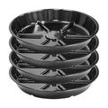 Plant Saucer Pot Tray 14 inch, 4 Packs Flower Planter Saucers and Drip Trays, Heavy Duty Round Plastic Flower Plant Dish Pant Plate to Catch Water for Indoor & Outdoor, Black
