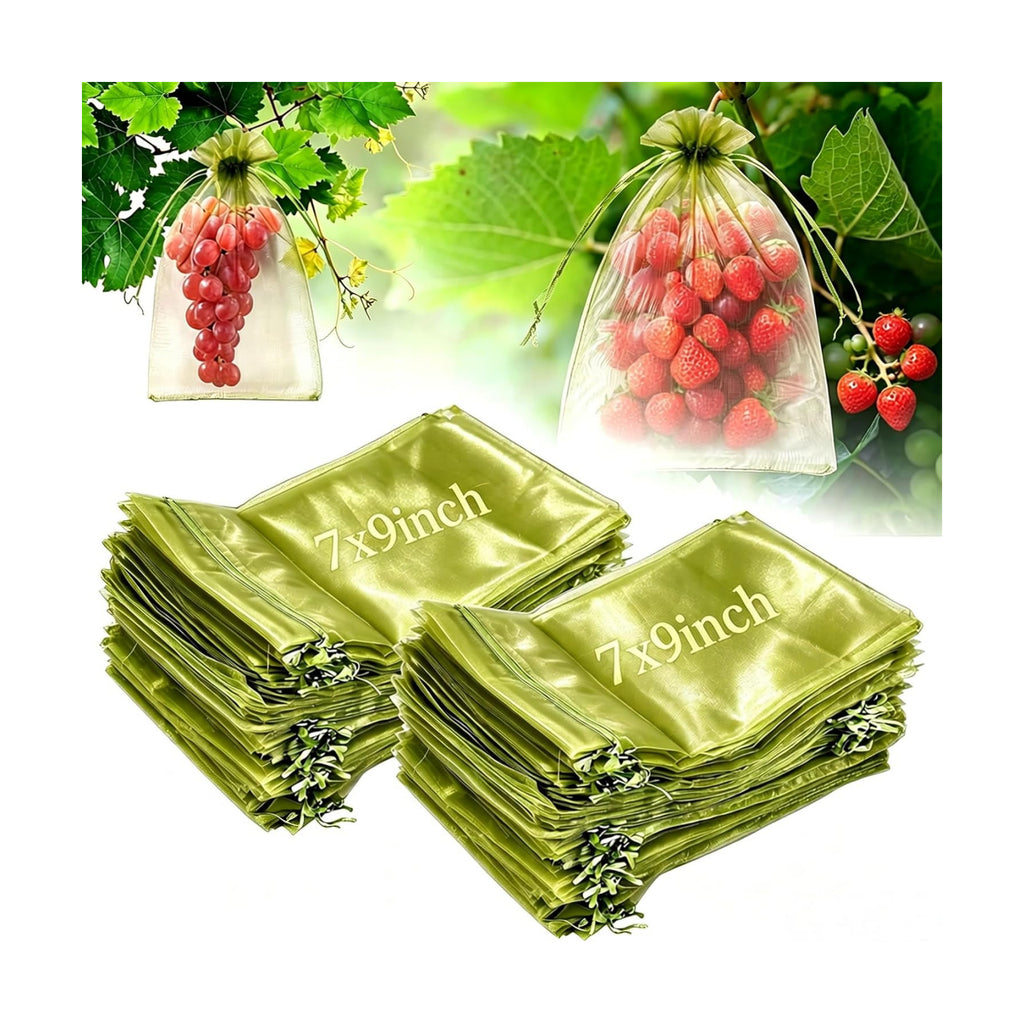 200Pcs Fruit Protection Bags, Fine Mesh Garden Netting Bags with Drawstring | Reusable Organza Fruit Tree Netting Cover