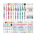 260Pcs DIY Beaded Garden Stakes, Fairy Wand 10-Pack Decorative Kit | Healing Crystal Pendant, 12in Threaded Rods