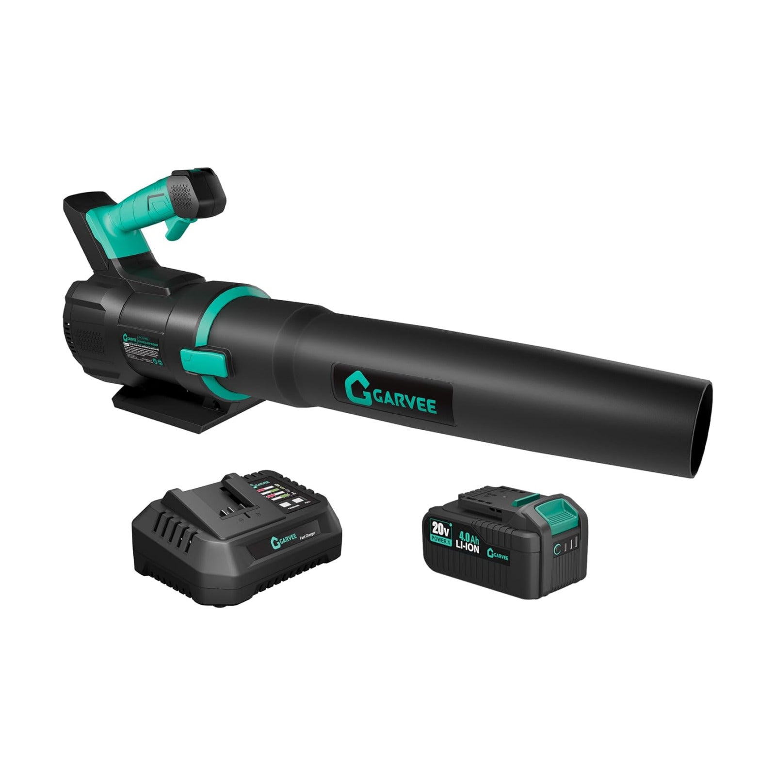 Garvee Brushless Leaf Blower Cordless- 20V Electric Leaf Blower & 2 Speed * 4.0Ah Battery Powered, 1*Charger Leaf