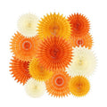 BestoFun 12PCS Orange Paper Fans Fall Party Decorations Tissue Paper Flowers Decorations for Girl Groovy Birthday Baby Shower Wedding Autumn Halloween Thanksgiving Room Wall Hanging Décor