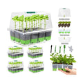 NestNature 5-Pack Seed Starter Tray Set|60-Cell Flexible Germination Trays