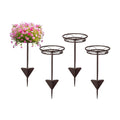 Tellingyou 2 Pack Adjustable Outdoor Flower Pot Stand, Plant Stands(Brown) | Metal, Spring Summer Versatile Plant