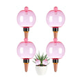 4 Pack Self Watering Globes 17oz Large Plant Watering Globes Top Fill, Self Water Planter Insert Indoor/Outdoor Plastic Water Bulbs Slow Release Terracotta for Plants, Pink