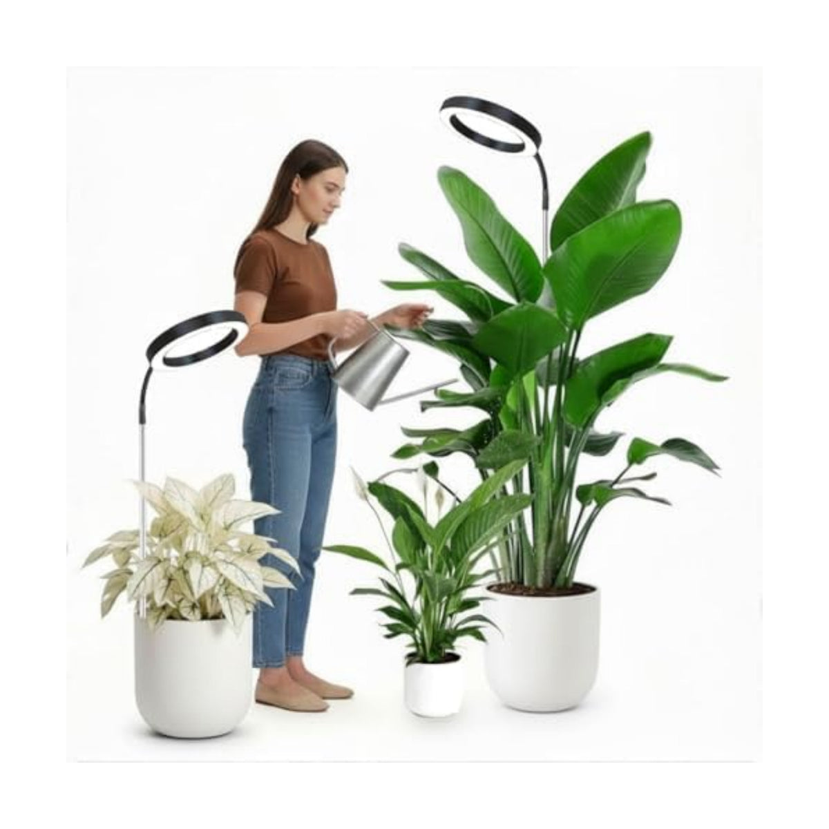 Grow Light for Indoor Plants, 6.3" Full Spectrum LED Plant Grow Light, 11.8-63in Height Adjustable Growing Lamp with Auto Timer 3H/9H/12H, 10 Dimmable Levels (Black 2 Pack)