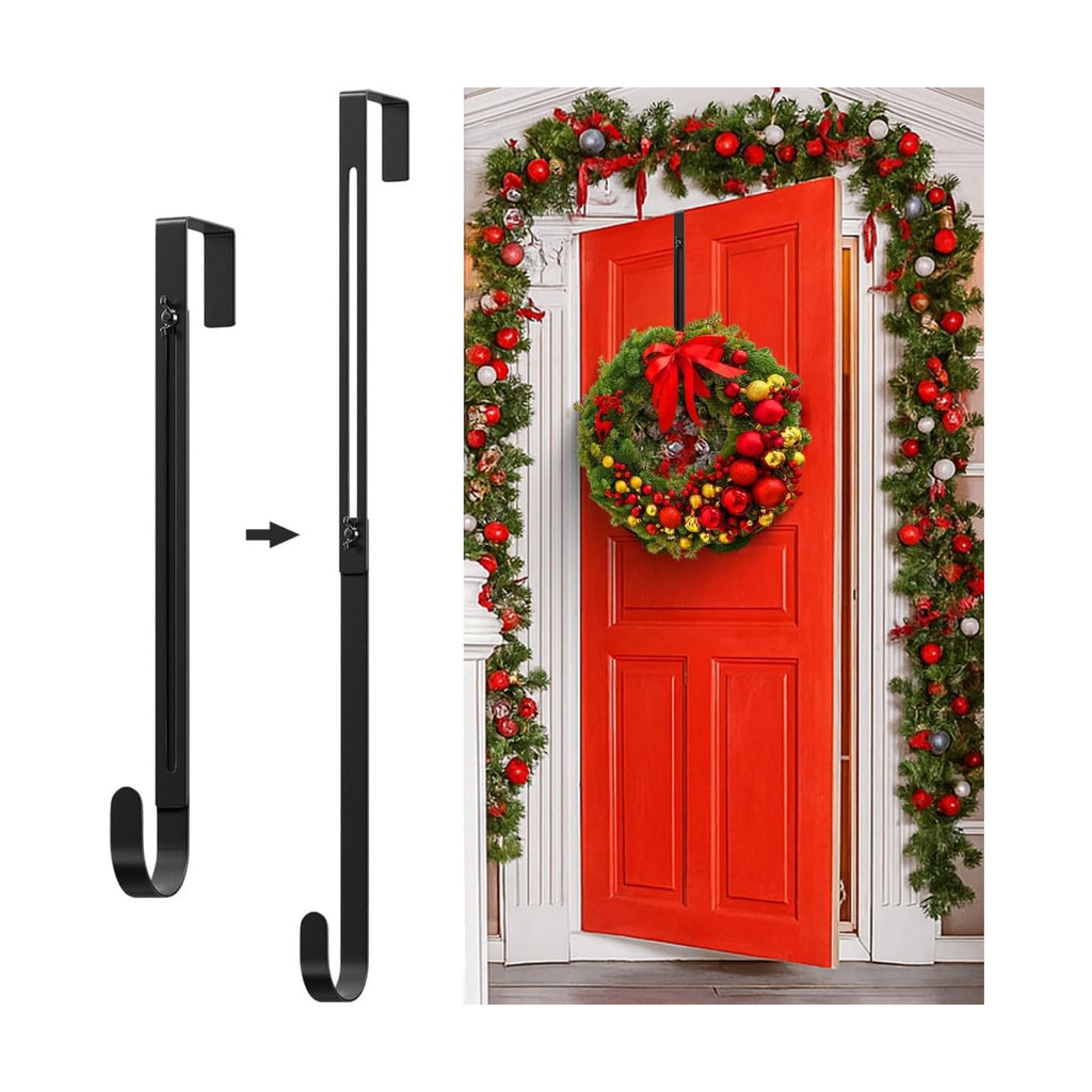 Metal Wreath Hanger for Front Door, Adjustable Wreath Hanger from 12-20"