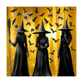 Halloween Window Clings, 3 Large Reusable Scary Witch Silhouette Window Clings & Bat Decals, Witches Silhouette Static Clings for Glass, Indoor Halloween Decorations for Home, School & Office