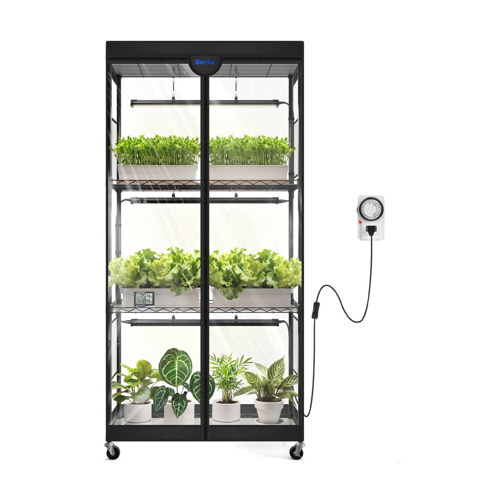 Barrina LP750 Indoor Greenhouse with Grow Light, 4 Tier Stand with Tent | Adjustable Shelf, 105W TX-S35 2FT, 5000K Full