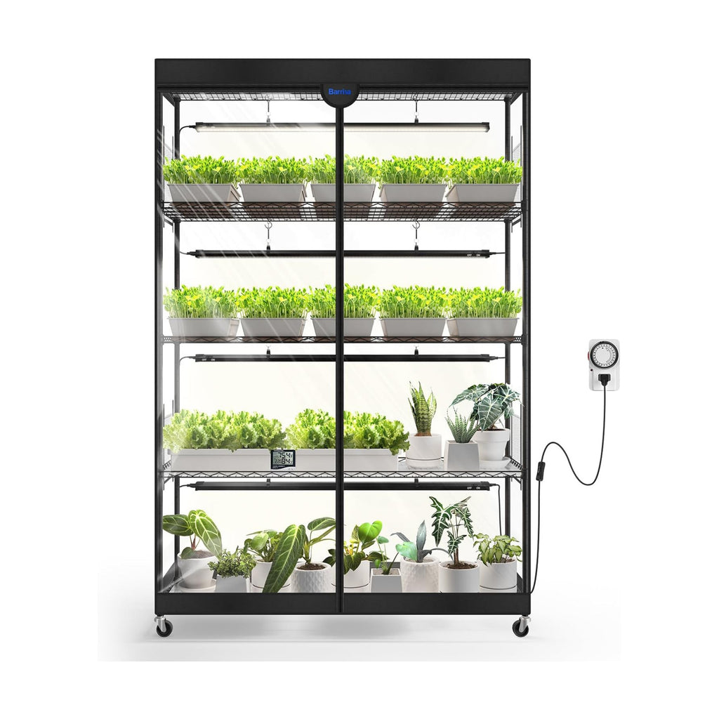 Barrina LP1200 Indoor Greenhouse with Grow Light, 5 Tier Stand with Tent | Adjustable Shelf, 200W TX-S50 3.2FT 5000K