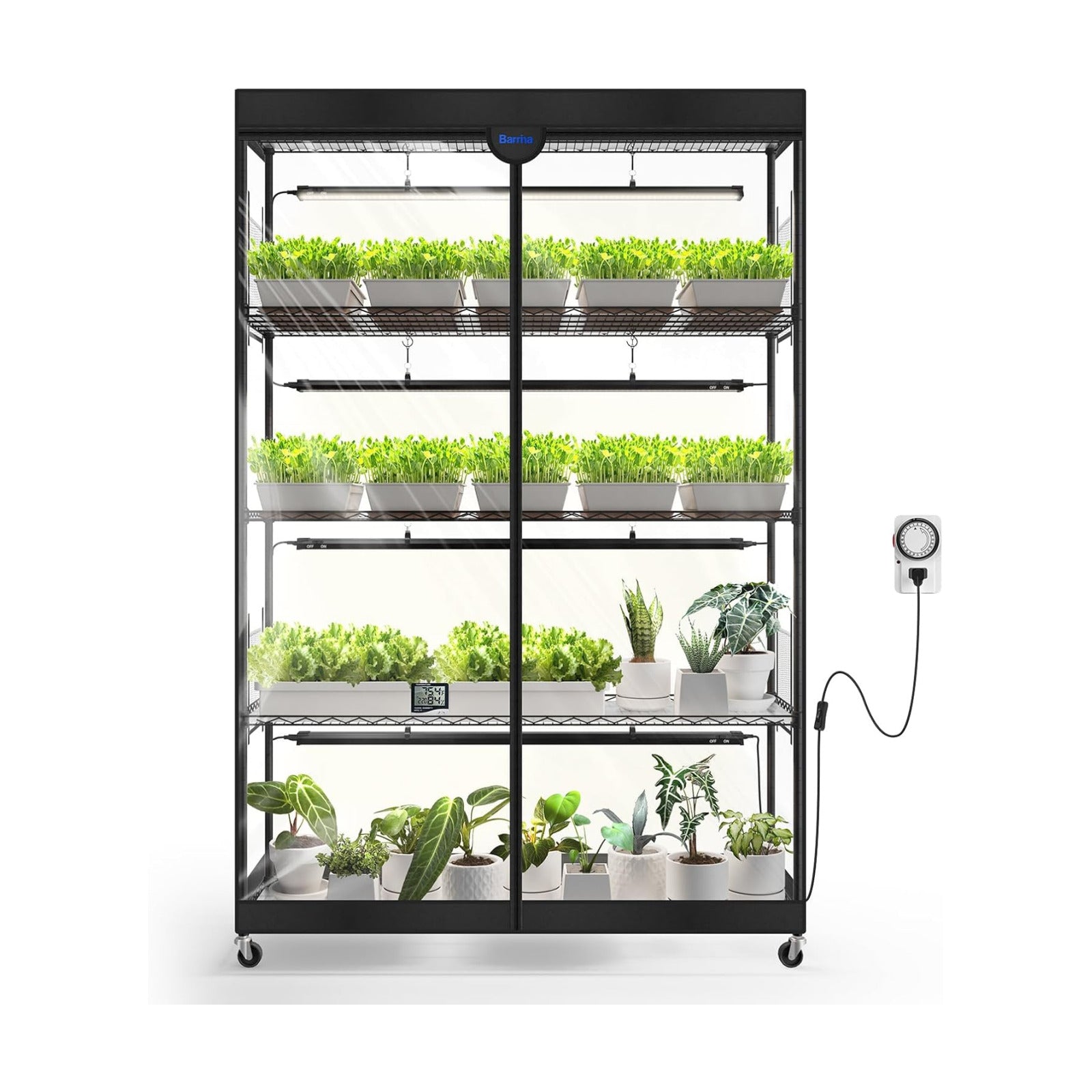 Barrina LP1200 Indoor Greenhouse with Grow Light, 5 Tier Stand with Tent | Adjustable Shelf, 200W TX-S50 3.2FT 5000K