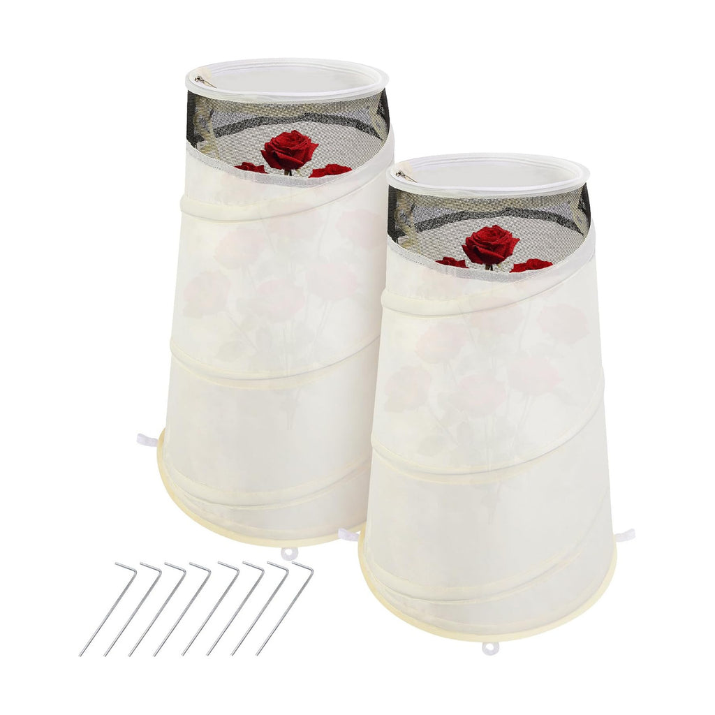 Purple Star 2 Pcs Pop Up Rose Cones for Winter Protection, 20" x 13" x 9" Winter Rose Collars Protective Cover, Freeze