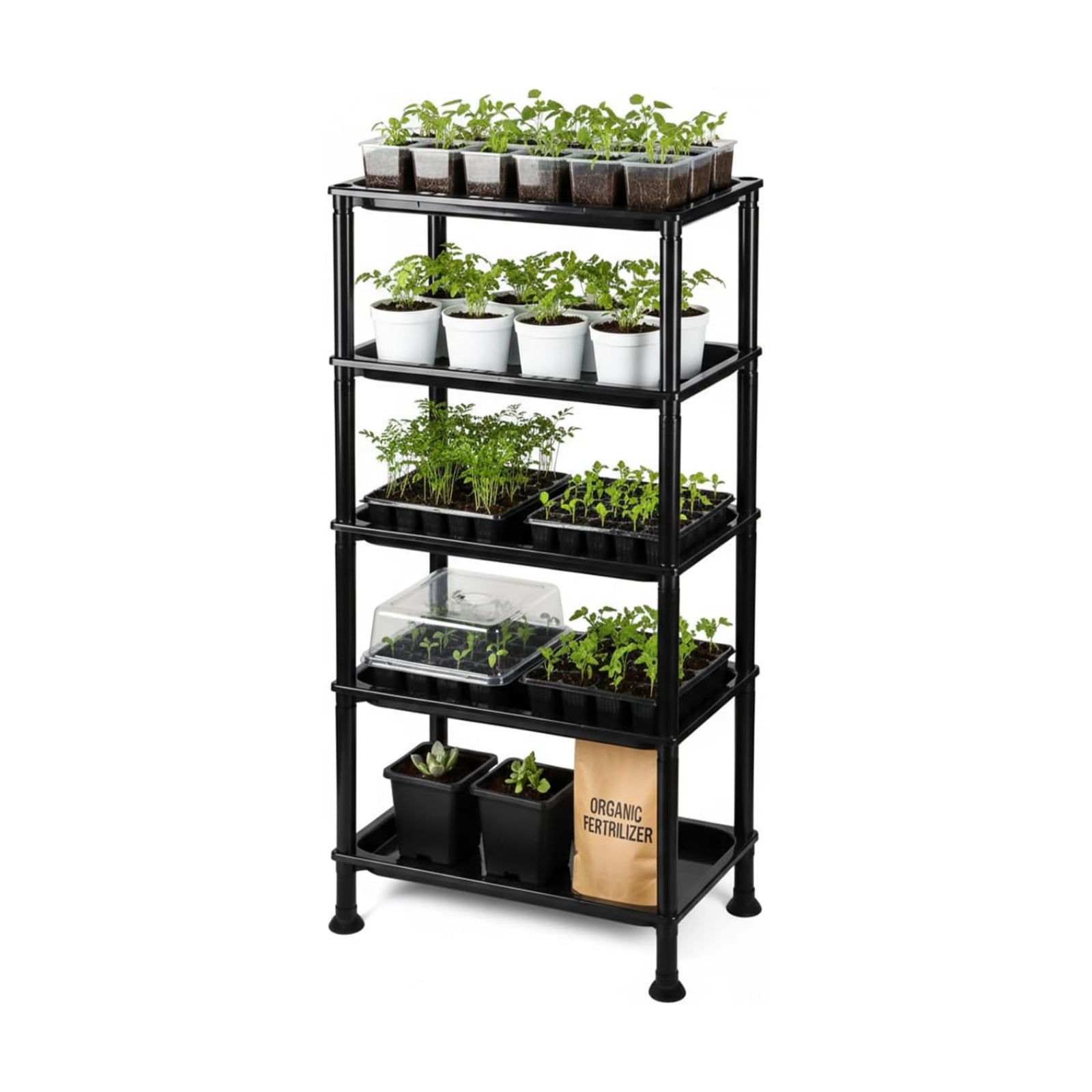 RooTrimmer 5-Tier Seed Starter Trays, Plant Stand, with Bottom-Watering Design– Reinforced Thickened Shelf for Small