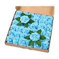 BLEUM CADE 36Pcs Artificial Flowers Fake Foam Roses with Stems for Wedding
