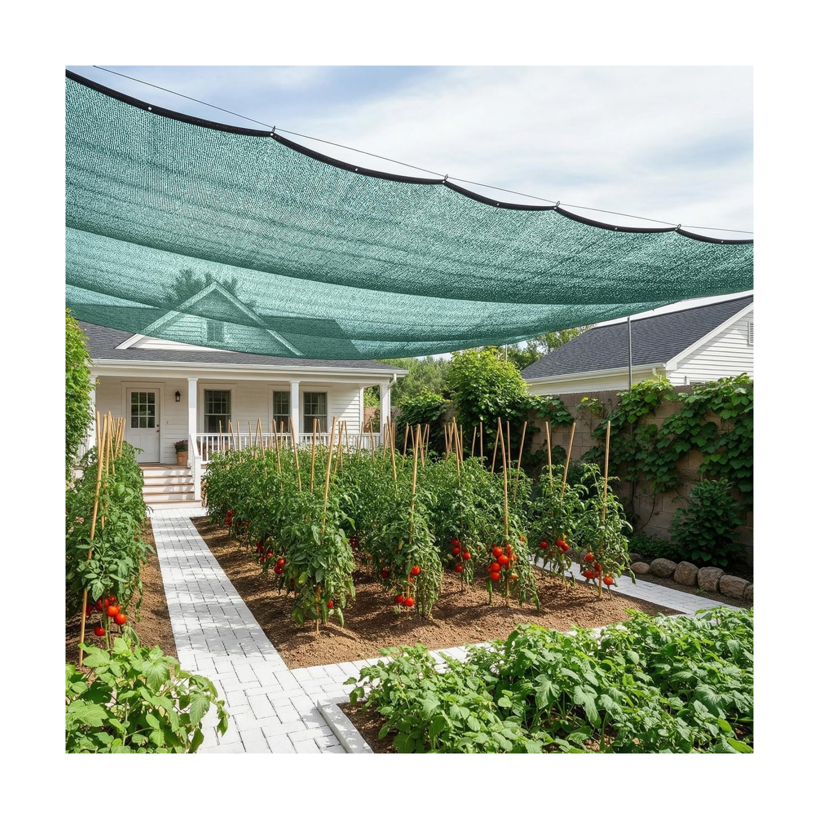 SUNNY GUARD Sun Shade Cloth, 10 x 20 FT Green HDPE Mesh | 35-45% Breathable shade cover creates a cooler space for