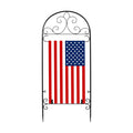 Metal Garden Flag Holder Stand, Fits Max 14 x 25 Inch, Black, Rectangular, Rustic, 16" x 39.4"