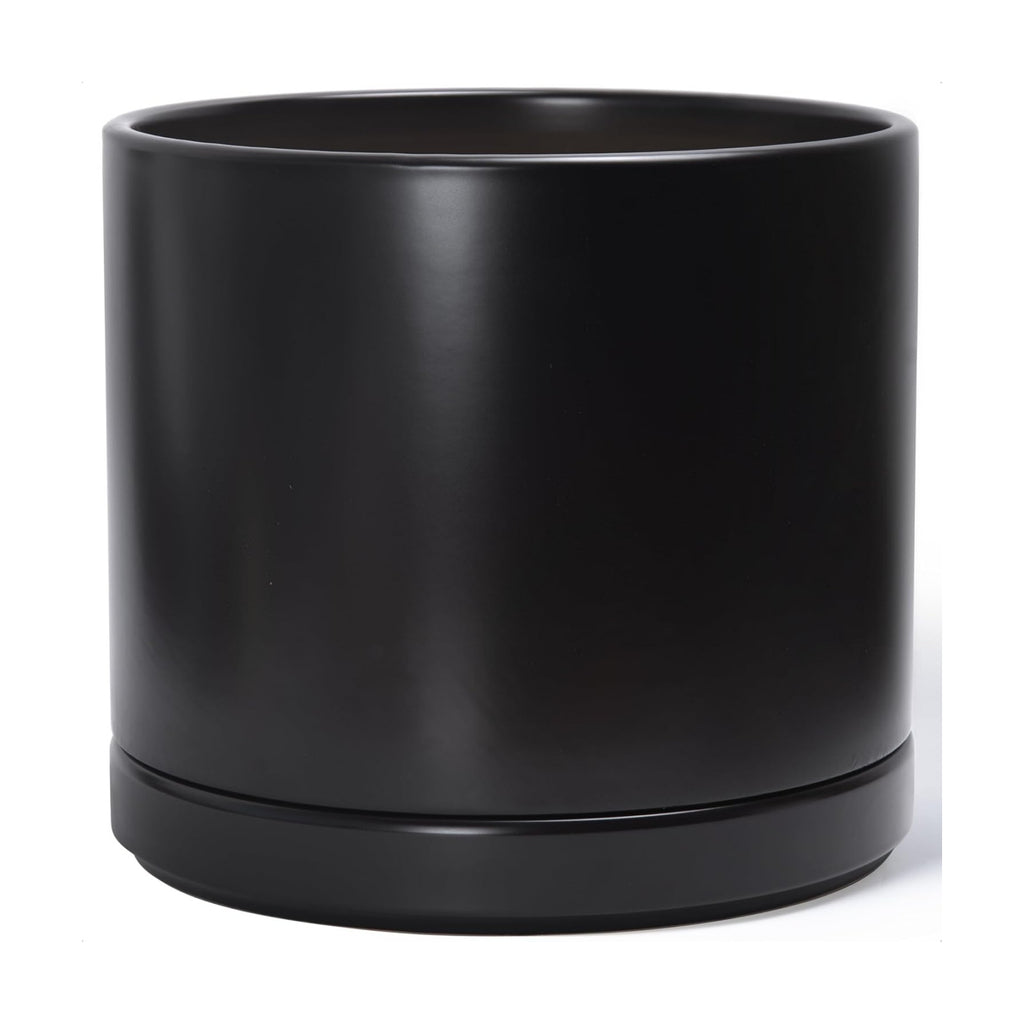 D'vine Dev 16 Inch Ceramic Planter Pot, Black, 94-O-H-2