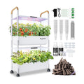 Indoor Hydroponic Growing System with 54 Pods Herbs Garden Kit with 30W Led Grow Light Large Movable 2-Layer
