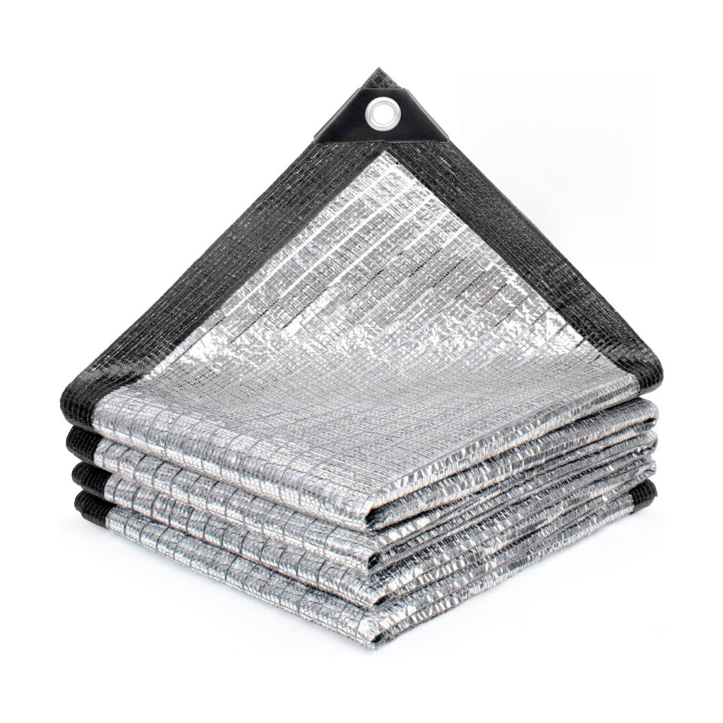 SUNNY GUARD 85% Aluminum Sun Shade Cloth, 20x20FT Heat Reflective Tarp | Reflective Aluminum Shade Cloth Blocks 85%