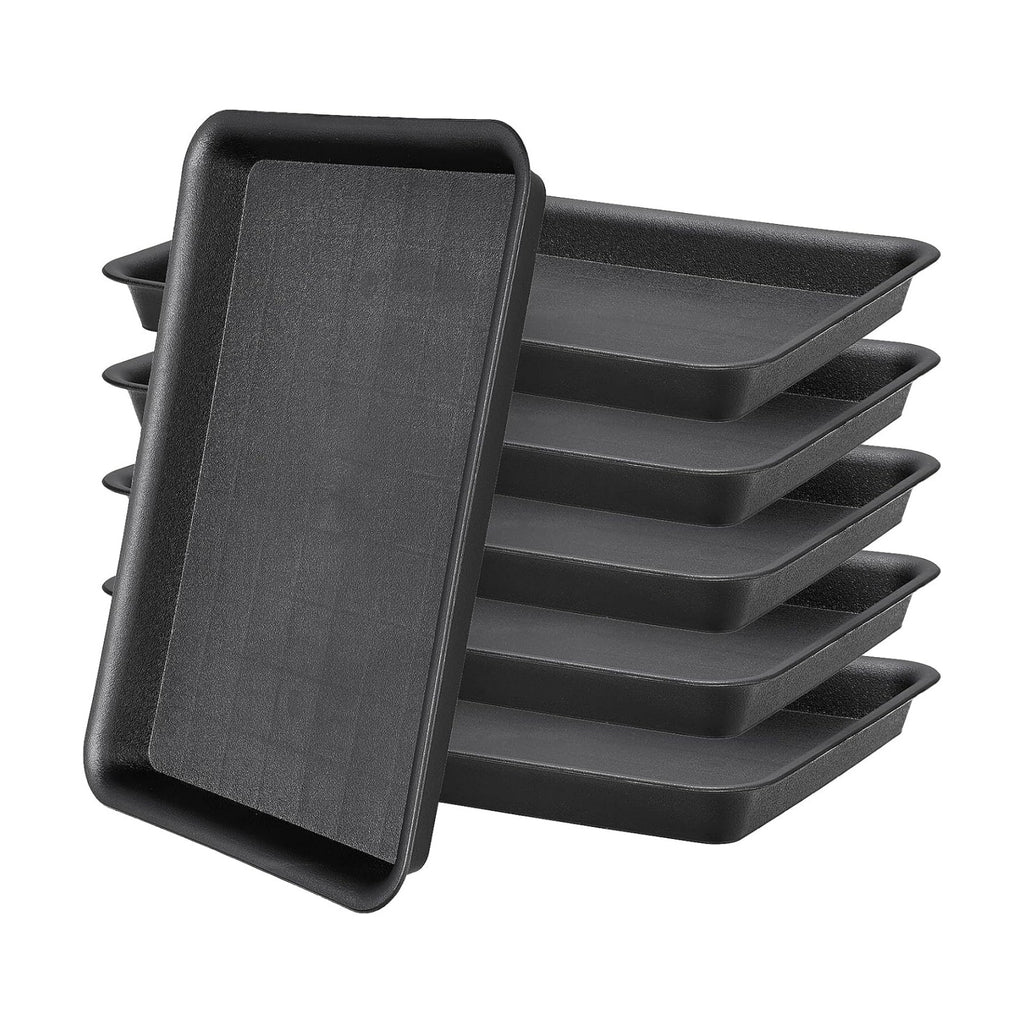 GREANER Black 13 Inch Plant Saucer, Heavy Duty Rectangular Plant Tray, Plastic Pebble Tray for Plant Humidity, Pot Saucers for Indoor Outdoor Use(Black)