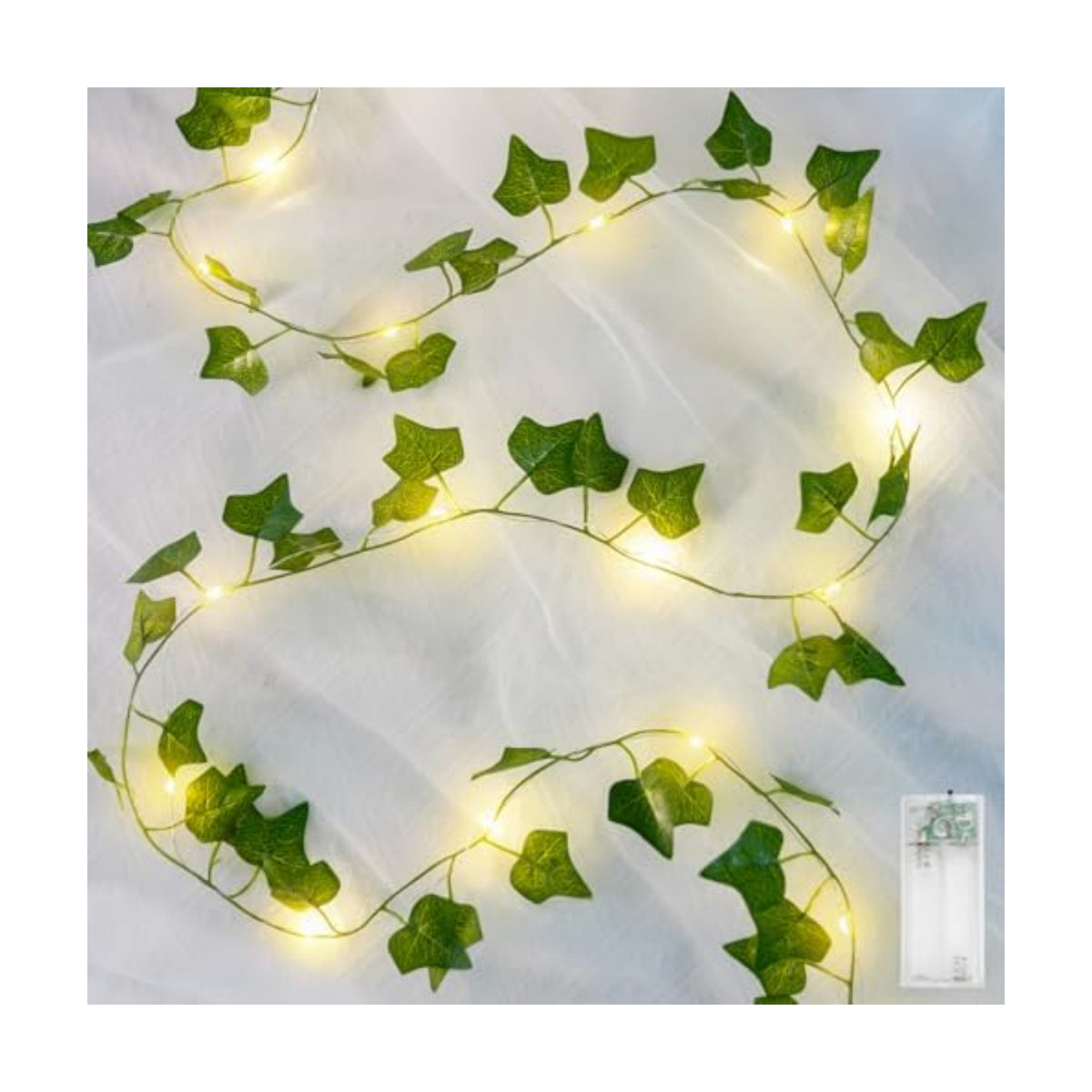 suddus Ivy Vine with Fairy Lights, 6.56ft 20LED Battery Leaf String Lights