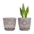 Gepege Ceramic Plant Pots, 6 Inch Indoor Planters with Drainage & Saucers