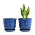 Gepege Ceramic Plant Pots, 6 Inch Indoor Planters with Drainage & Saucers | Ceramic pots for plants with drainage