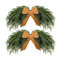 Suncalla 2 Pack 31.5" Christmas Swag Decoration, Cedar, Khaki