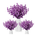Geosar 30 Pieces Artificial Christmas Berry Picks with Snowflake Glitter Holly Berry Stems for Christmas Tree Ornaments Vases DIY Crafts Wedding Party Holiday Decor(Glitter Purple)