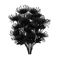 6PCS Black Artificial Fake Mums Halloween Faux Pincushion Flower