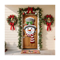 Snowman Door Hanger 35x71in Holly Top Hat Pine Arch Accent
