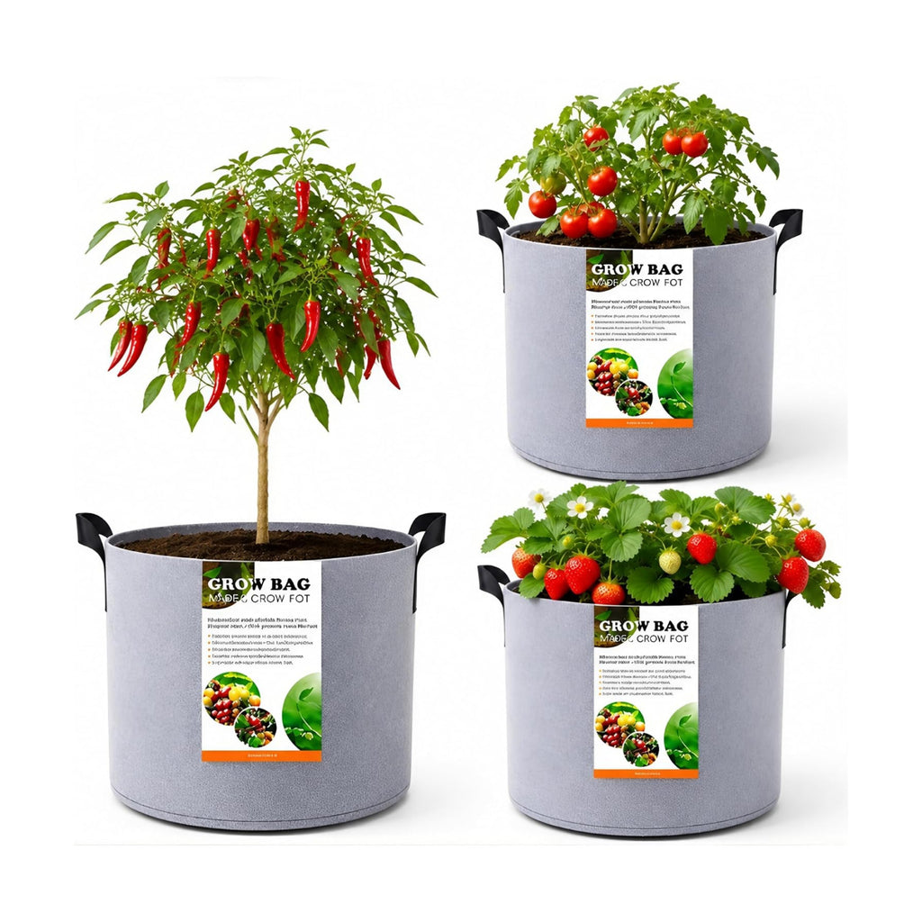 15 Gallon Tall Grow Bags Pot for Plants,15Gal Fabric Nursery Plant Pot,3PCS | With Handles,15 Gallon Cloth Felt Heavy