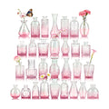 Der Rose 30pcs Glass Bud Vases, Pink Vases for Wedding Home Decorations