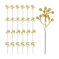 24PCS Gold Berry Stems 7.08in Christmas Tree Decorations Picks Glitter