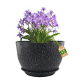 12 inch Large Plant Pots, Flower Pots with Multi-Mesh Drainage Holes and Saucer, Plastic Planters for Indoor and