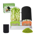 Seed Sprouting Kit with Mung Beans 80g, 2 Large Wide Mouth Mason Jars with Sprout Lids, Blackout Sleeves, Drain Tray