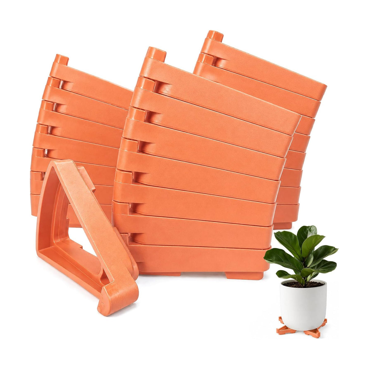 24 Pack Pot Feet for Outdoor Planters, Orange