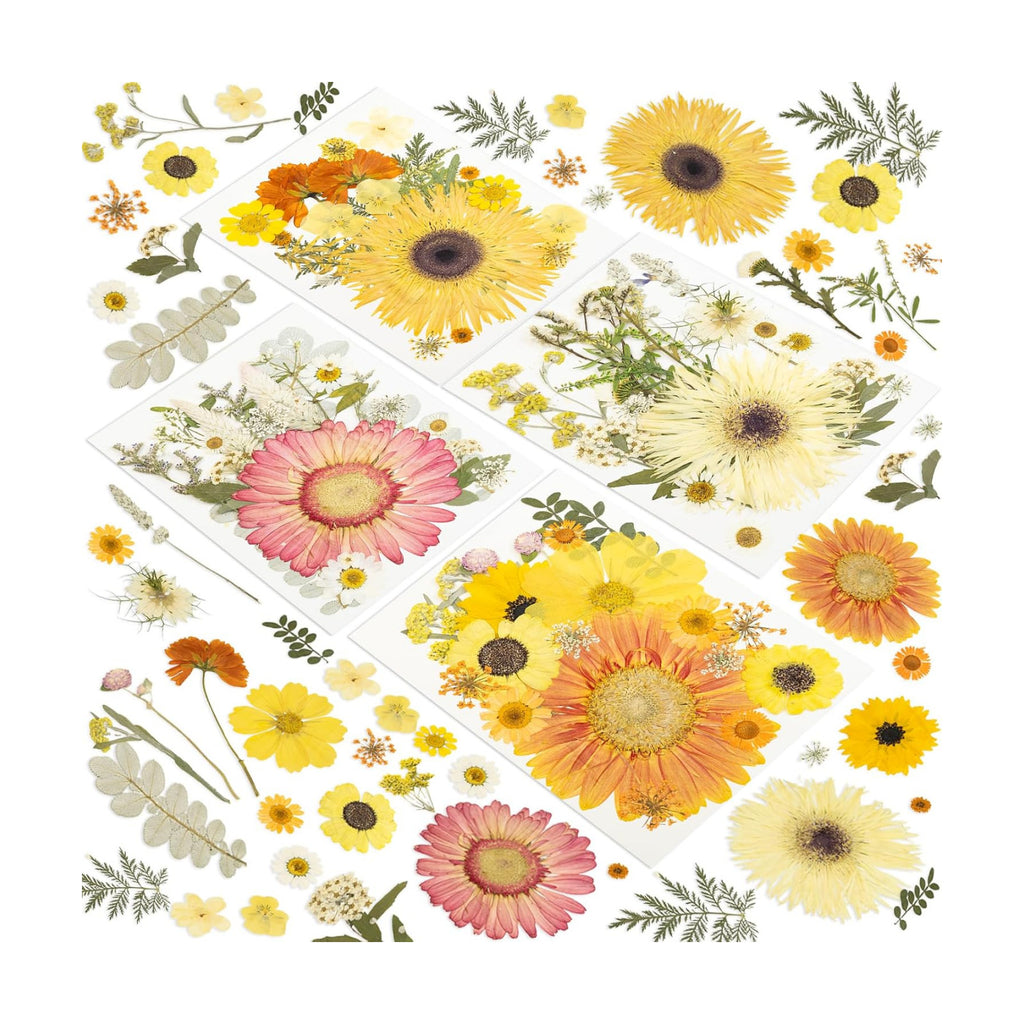 188 Pcs Dried Pressed Flowers for Resin Crafts, Real Natural Pressed Flowers and Leaves Kit Butterfly Stickers Vacuum Sealed Dry Flowers for DIY Epoxy Resin Jewelry Molds, Candle Soap Making, Nail Art
