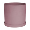 Bloem Mathers 10" Plastic Planter - Modern Indoor Pot with Drainage Holes and Saucer Tray, Dusty Rose