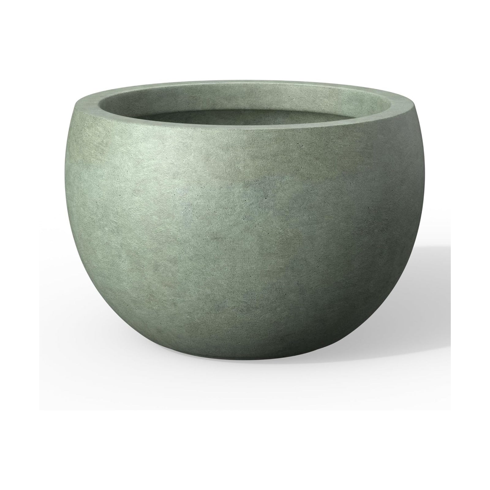 Kante Accent Round Bowl Mint Green Concrete Planter 15.7" Dia, Outdoor | Rubber Plug for Indoor, Drainage for Garden