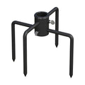 Mocomax Pole Stabilizer Stand Base Applies to 1.41" to 2.12" Shepherds Hook, Outdoor Bird Feeder Pole Stabilizer Support with 4 Prongs, Metal Holder Base for Birdhouse, Flagpole, Umbrellas, Black